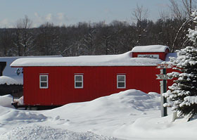 Plan your visit now to the Christmas Tree Station and see the Christmas Caboose, Hannibal, New York-Beckwith Christmas tree farm.