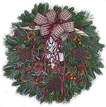 The award winning Nature's Bounty Wreath handcrafted by Beckwith Family Christmas Trees-the Christmas Tree Station, Hannibal, NY