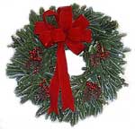 The traditional Christmas Wreath, handcrafted by Beckwith Family Christmas Trees-the Christmas Tree Station, Hannibal, New York